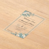 Duidelijke Acryl Formele Bloemen Huwelijksuitnodig Acryl Uitnodigingen (Laagn)