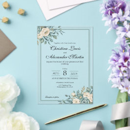 Duidelijke Acryl Formele Bloemen Huwelijksuitnodig Uitnodigingen