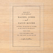 Duidelijke Acryl Moderne Huwelijksuitnodiging Acryl Uitnodigingen (Voorkant)