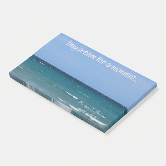 Duidelijke afdekking van het strand van Turquoise Post-it® Notes (Schuin)