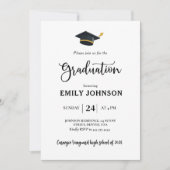 Duidelijke Afstuderen Uitnodiging Sjabloon Bewerkb (Voorkant)