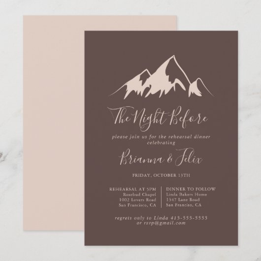 Duidelijke berg nacht voor repetitie kaart (Voorkant / Achterkant)