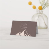 Duidelijke bergachtige landbruiloft plaatskaartje (Achterkant)