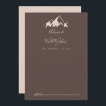 Duidelijke bergachtige landweduwen advieskaart<br><div class="desc">Deze duidelijke bruiloft uit een bergland wenst een goede advieskaart voor een ritueel. Het ontwerp is voorzien van een diyllisch beige waterverf-beige berg. Deze kaarten zijn perfect voor een bruiloft, vrijgezellenfeest, baby shower, graduatiedag en nog veel meer. Pas de kaarten aan met de namen van de bruid en de bruidegom,...</div>