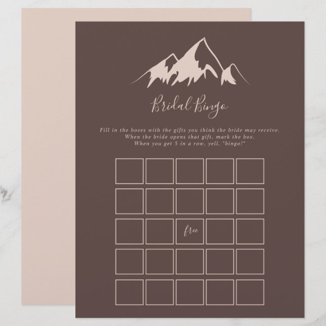 Duidelijke Bingo Bingo Game van de Landbridale van (Voorkant / Achterkant)