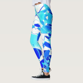 Duidelijke blauwe afbeelding knipsels onregelmatig leggings