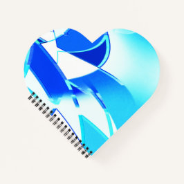 Duidelijke blauwe afbeelding knipsels onregelmatig notitieboek