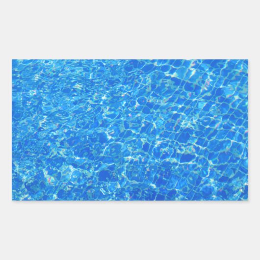 duidelijke blauwe watertextuur rechthoekige sticker (Voorkant)