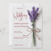 Duidelijke Bloemen Blauwe Lavendel Bruiloft Kaart (Voorkant)