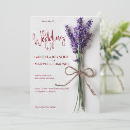 Duidelijke Bloemen Blauwe Lavendel Bruiloft Kaart