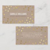 DUIDELIJKE BOLD MINIMALE confetti gouden eco natuu Visitekaartje (Voorkant / Achterkant)