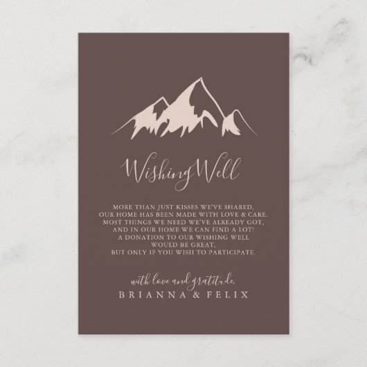 Duidelijke bruiloft in gebergte informatiekaartje (Voorkant)