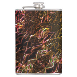 Duidelijke bruine neonspiegelstijl met flitsende l heupfles