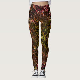 Duidelijke bruine neonspiegelstijl met flitsende l leggings