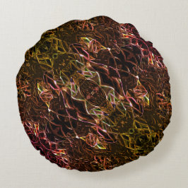 Duidelijke bruine neonspiegelstijl met flitsende l rond kussen