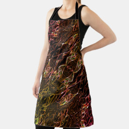 Duidelijke bruine neonspiegelstijl met flitsende l schort