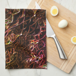 Duidelijke bruine neonspiegelstijl met flitsende l theedoek