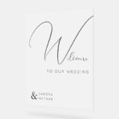 Duidelijke Chic Welkom op onze bruiloft teken Acryl Bord (Hoek)