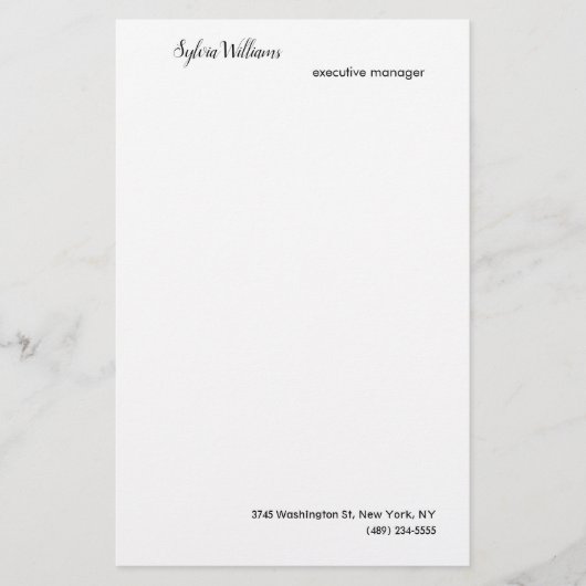 Duidelijke, creatieve en minimalistische Jouw naam Briefpapier (Voorkant)