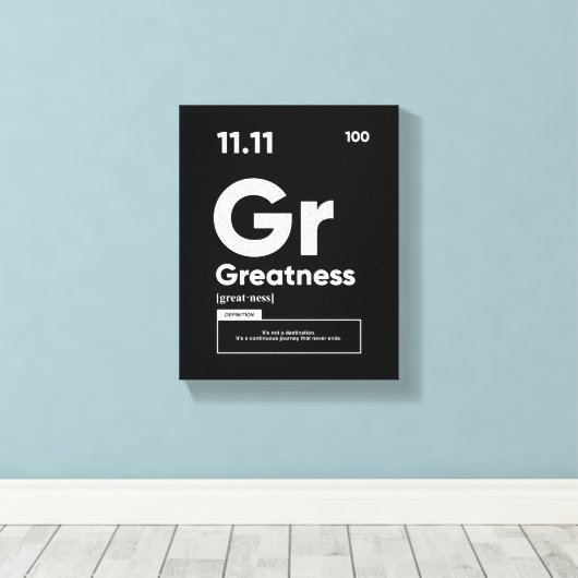 Duidelijke definitie | Motivatie Quote Wall Art Canvas Afdruk (Insitu (Houten vloer))