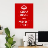 Duidelijke Deskundigen Help Theft Poster te voorko (Thuiskantoor)