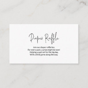 Duidelijke Eenvoudige Baby showers Luier Raffle Informatiekaartje