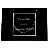 Duidelijke Eenvoudige Elegante Zwarte Bruiloft Gro Groot Cadeauzakje (Voorkant)