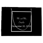 Duidelijke Eenvoudige Elegante Zwarte Bruiloft Gro Groot Cadeauzakje (Achterkant)