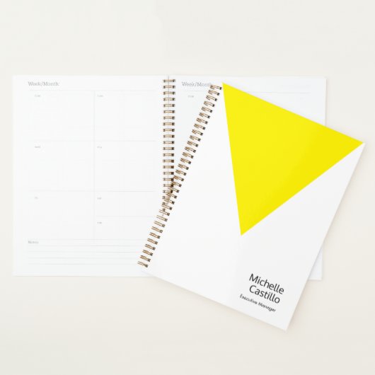 Duidelijke Eenvoudige Heldere Gele Witte Minimalis Planner (Display)