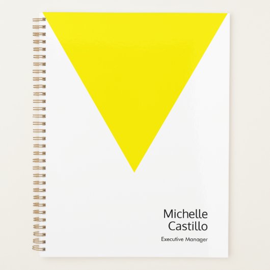 Duidelijke Eenvoudige Heldere Gele Witte Minimalis Planner (Voorkant)