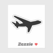 Duidelijke Eenvoudige Zwarte Vliegtuig Silhouet Ou Sticker (Vel)