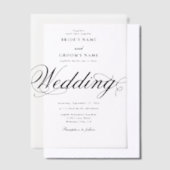 Duidelijke Elegante Classy Luxury Wedding Overlay Vellum Uitnodigingen (Offset)