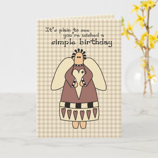 Duidelijke en eenvoudige verjaardag kaart (Gele Bloem)