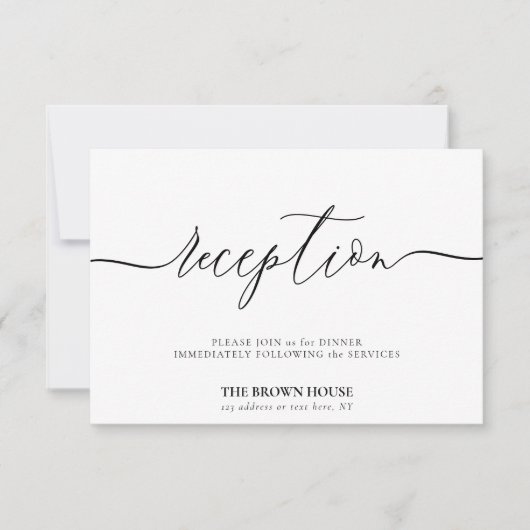 Duidelijke formele bruiloft na de avondmaaltijd kaart (Voorkant)