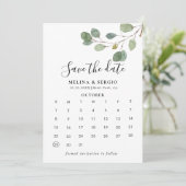 Duidelijke Greenery Botanical sparen de Kalender v Save The Date (Staand voorkant)