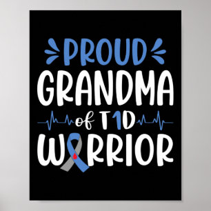 Duidelijke grootmoeder van T1D-diabetes, bl. Poster