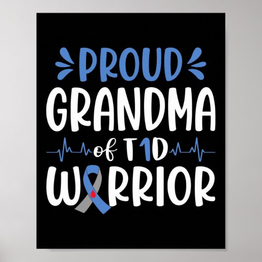 Duidelijke grootmoeder van T1D-diabetes, bl. Poster (Voorkant)
