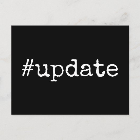 Duidelijke hashtag update Uitgestelde bruiloft op  Briefkaart (Voorkant)