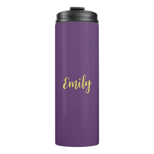 Duidelijke Indigo & Geel Modern Minimalist Thermosbeker (Voorkant)