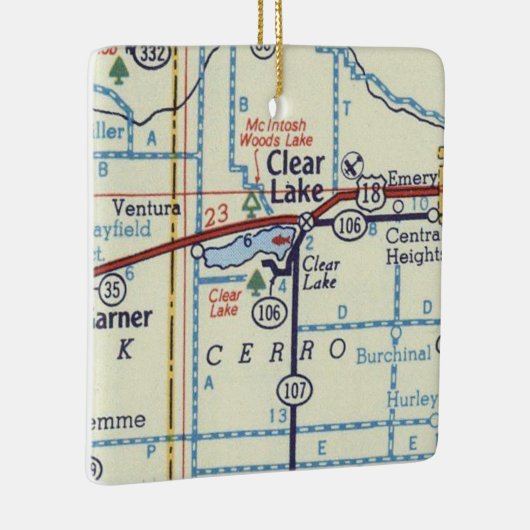 Duidelijke kaart voor meer IA Keramisch Ornament (Rechts)