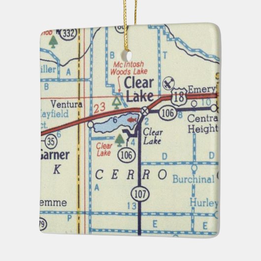 Duidelijke kaart voor meer IA Keramisch Ornament (Links)