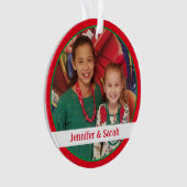 Duidelijke Kerstmis 2 Foto Kinder Afbeelding Eenvo Ornament (voorkant)