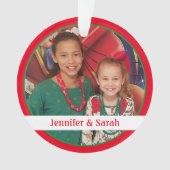 Duidelijke Kerstmis 2 Foto Kinder Afbeelding Eenvo Ornament (voorkant)