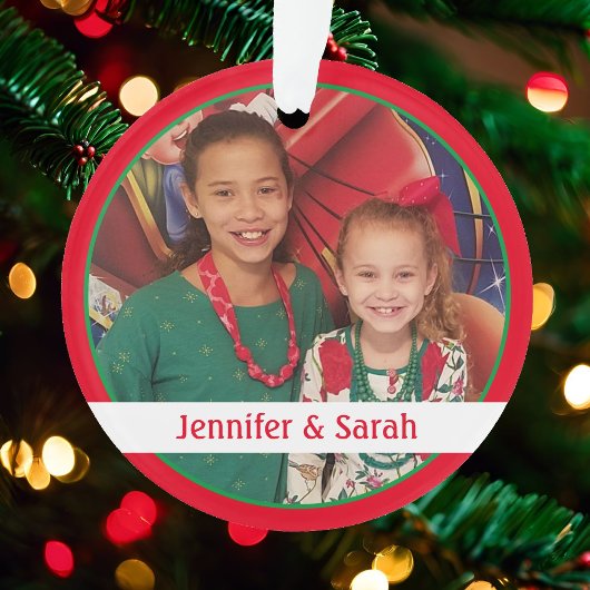 Duidelijke Kerstmis 2 Foto Kinder Afbeelding Eenvo Ornament