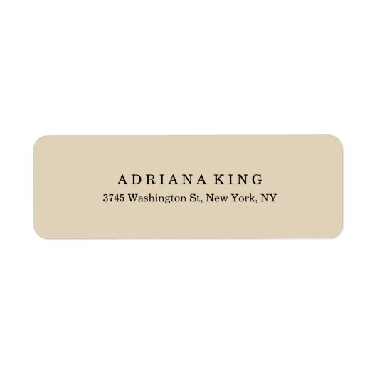Duidelijke Klassieke Beige Minimalistische Profess Etiket (Voorkant)
