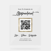 Duidelijke Kleine Bedrijfs Afspraak QR Code Acryl Bord (Voorkant)