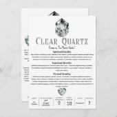 Duidelijke Kwarts Kristal Metafysische Eigenschapp Kaart (Voorkant / Achterkant)