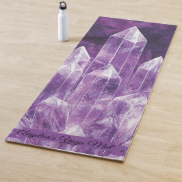 Duidelijke Kwarts Kristallen Geschilderd Ontwerp C Yogamat