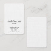 Duidelijke leesbare trendy, eenvoudig minimalistis visitekaartje (Voorkant / Achterkant)