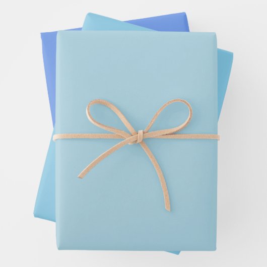 Duidelijke Lichte Hemel Bloem Blauwe tinten 3 tone Inpakpapier Vel (In situ)